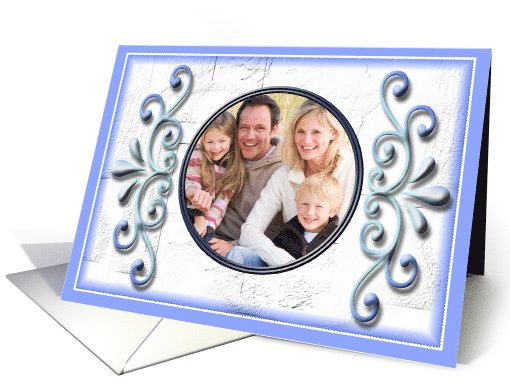 Photo Card, Textured Design in Blue card (850909)