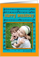 Birthday Photo Card, Musical Notes card