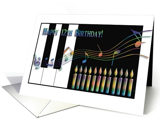 Piano 12th Birthday card (854725)