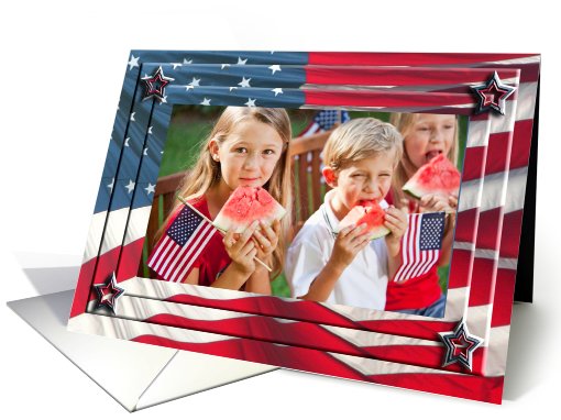 Flag with Stars Photo card (855100)