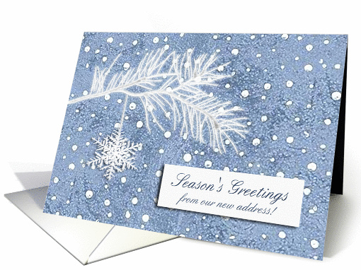 Branch with Snowflake, Season's Greetings from our new address card