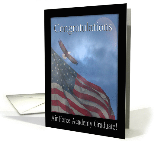 Congratulations Air Force Graduate, Flying Eagle with Flag... (865986)