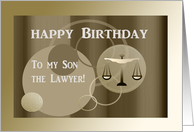 Happy Birthday to my Son the Lawyer, Legal Scales in Silver and Gold card