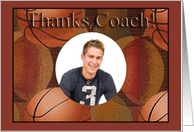 Basketball Photo Card, Thanks Coach! card