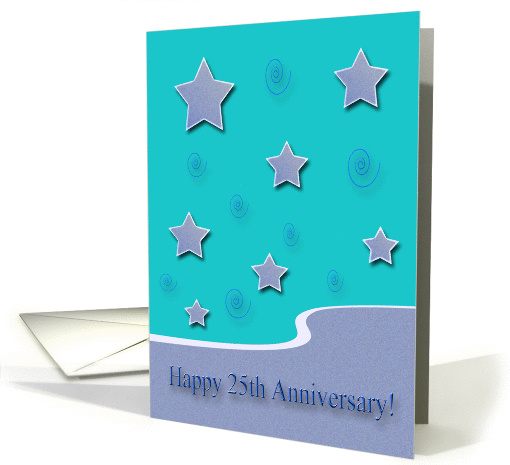 25th Happy Anniversary!, Purple Stars on Green, Employee... (874257)