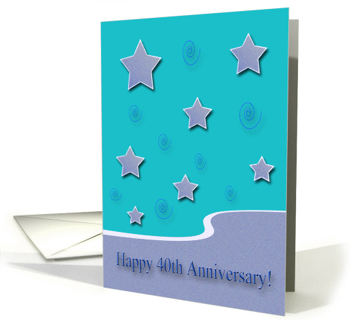 40th Happy Anniversary!, Purple Stars on Green, Employee... (874265)