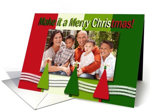 Photo Card, Angels on Trees, Make it a Merry Christmas card (876751)