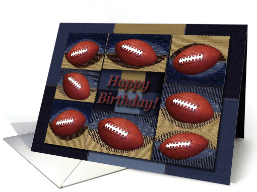 Birthday, Football Blue and Tan Design card (877361)