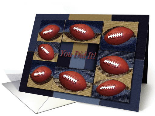 You Did It!, Touchdown, Football Blue and Tan Design card (877363)