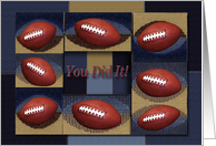 You Did It!, Touchdown, Football Blue and Tan Design card