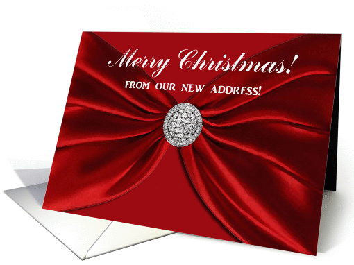 Merry Christmas Red Sash, from our new address! card (879795)
