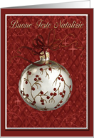 Buone Feste Natalizie, Merry Christmas in Italian, Red Berries card