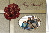 Merry Christmas Photo Card, Red Christmas Bow card