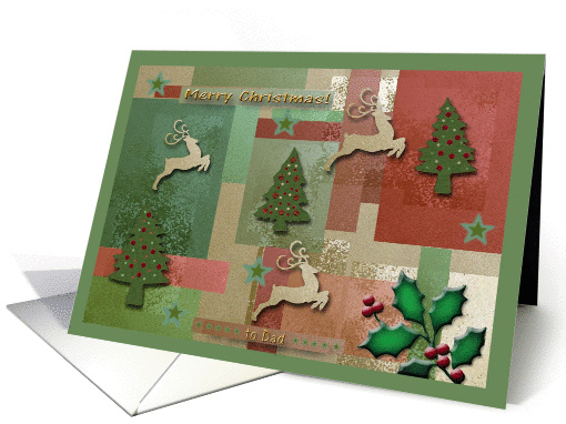 To Dad, Merry Christmas, Reindeer and Trees card (882636)