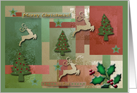 To Dad, Merry Christmas, Reindeer and Trees card
