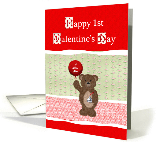 1st Valentine's Day for Girl, Cute Bear with Balloon and... (884088)