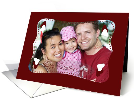 Valentine Photo Card. Red and White Hearts card (885450)
