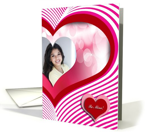 Be Mine Photo Card, Valentine's Day, Hearts and Bubbles card (887543)