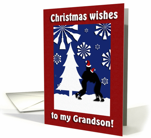 Wrestling Christmas wishes for Grandson, Snowflakes card (887662)