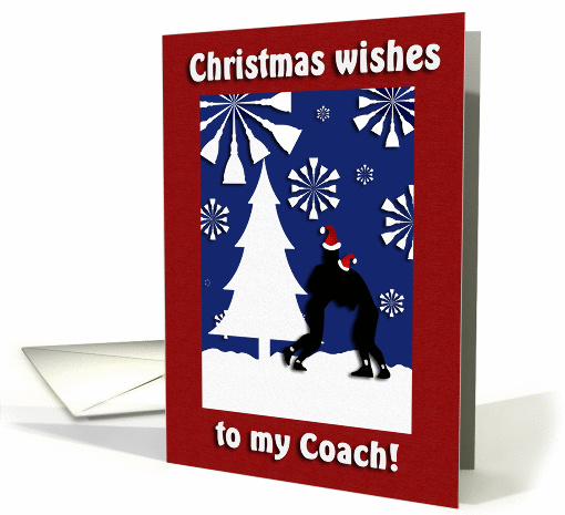Wrestling Christmas wishes for Coach, Snowflakes card (887728)