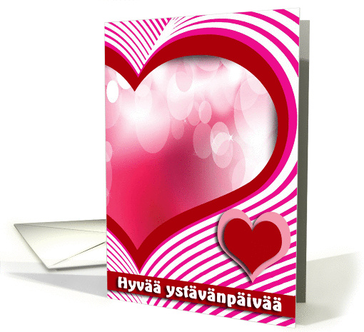 Hyv ystvnpiv Valentine's Day in Finnish, Heart and Bubble card