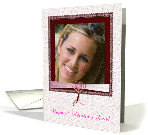 Pearl & Glass Laced Hearts & Ribbons Photo Card, Happy... (894343)