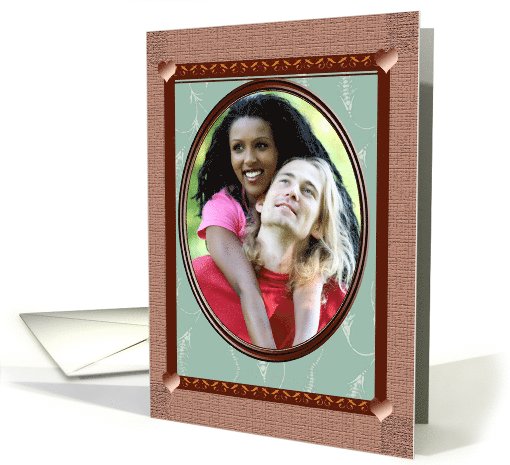 Four Pink Hearts Photo Card Frame, Valentine's Day card (895922)