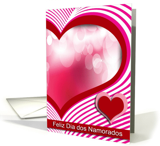 Happy Valentine's Day in Brazilian Portuguese, Hearts and Bubbles card