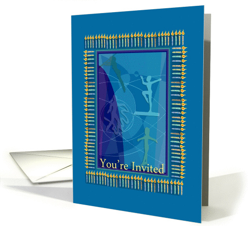 Gymnastics Birthday, Candles, Youre Invited card (896658)
