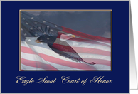 Eagle Scout Court of Honor Award, Eagle Flying with Flag, 2 card