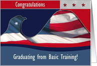 Basic Training Congratulations, Flag Eagle, Custom Text card