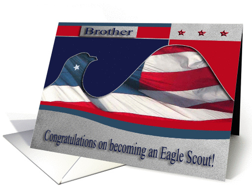 Congratulations Brother, Eagle Scout, Flag Eagle card (898782)