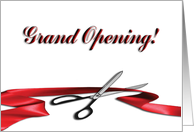 Grand Opening, Business, Ribbon and Scissors card