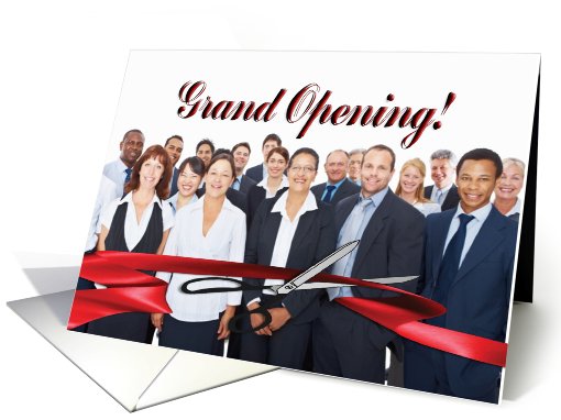 Grand Opening Photo Card, Business, Ribbon and Scissors card (904607)