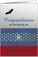 Congratulations on becoming an Eagle Scout, Eagle Flying, Custom Text card