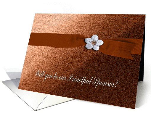 Principal Sponsor, Autumn Ribbon with Flower on Peach card (906291)