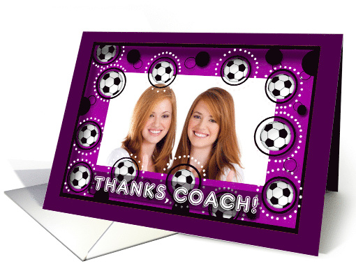 Thanks to Soccer Coach Photo Card, Purple card (906455)