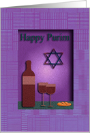 Purim, Star of David, Bread and Wine card