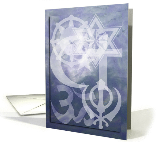 Interfaith Ordination Congratulations, Symbols in the Clouds card