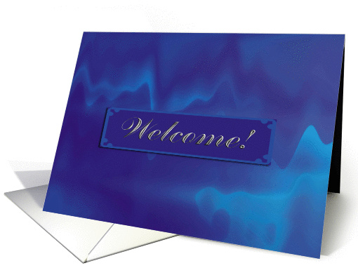 Welcome New Employee, Business, Blue Wave Abstract card (913104)