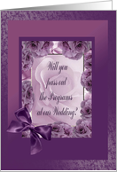 Program Attendant, Plum Pink Rose Frame with Bow card