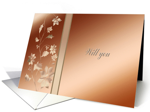 Program Attendant, Copper and Cream Flowers card (916847)