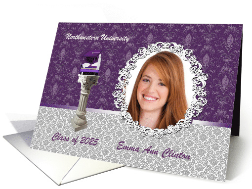 2025 Cap, Diploma, & Books on Pedestal Photo Card,... (917560)