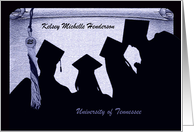 2024 Tassel on Scroll, Graduation Announcement, Blue, Custom Text card