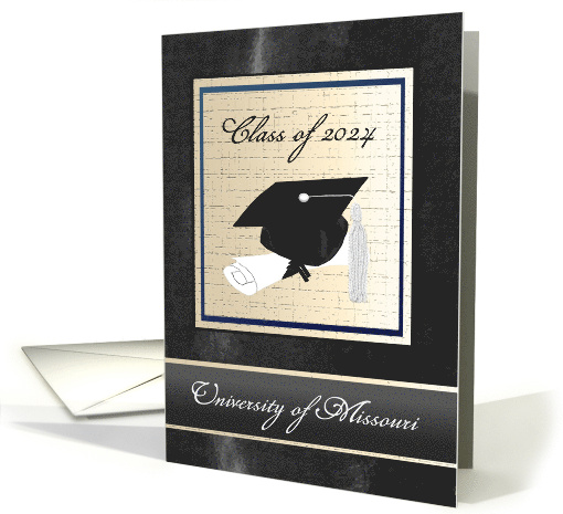 Black Cap & Diploma, Graduation Annoucement, Black & Gold,... (918926)
