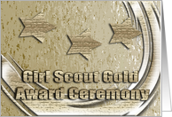 Girl Scout Gold Award Ceremony Invitation, Three Stars card