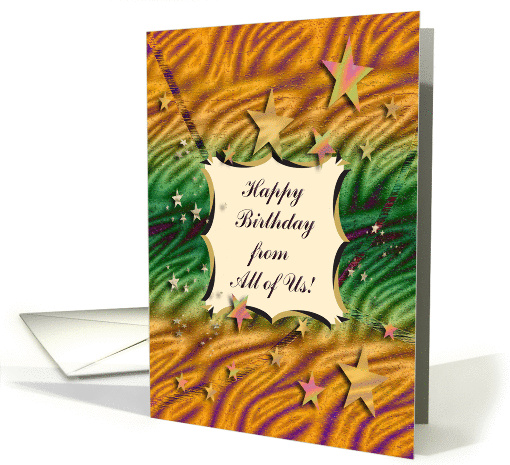 Happy Birthday from All of Us, Colorful Star Design card (923133)