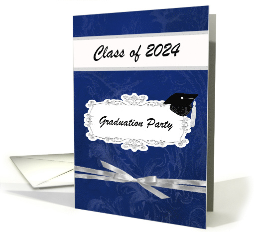 Graduation Party, Time to Celebrate, Cap on 2024, Blue & Silver card