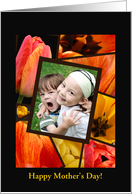 Orange and Yellow Tulip Photo Card. Mother’s Day card