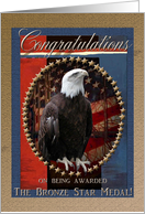 Congratulations on Being Awarded The Bronze Star Medal, Stars & Eagle card
